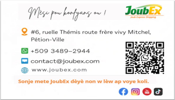 Carte de Visite Joub Express - Verso